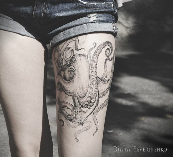 krake tintenfische tattoo 155