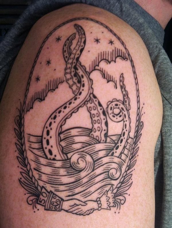 krake tintenfische tattoo 158