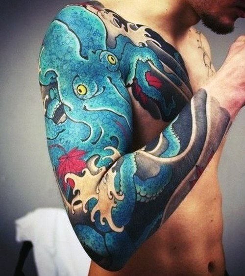 krake tintenfische tattoo 470