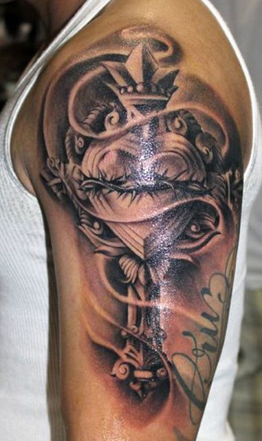 kreuz tattoo 444