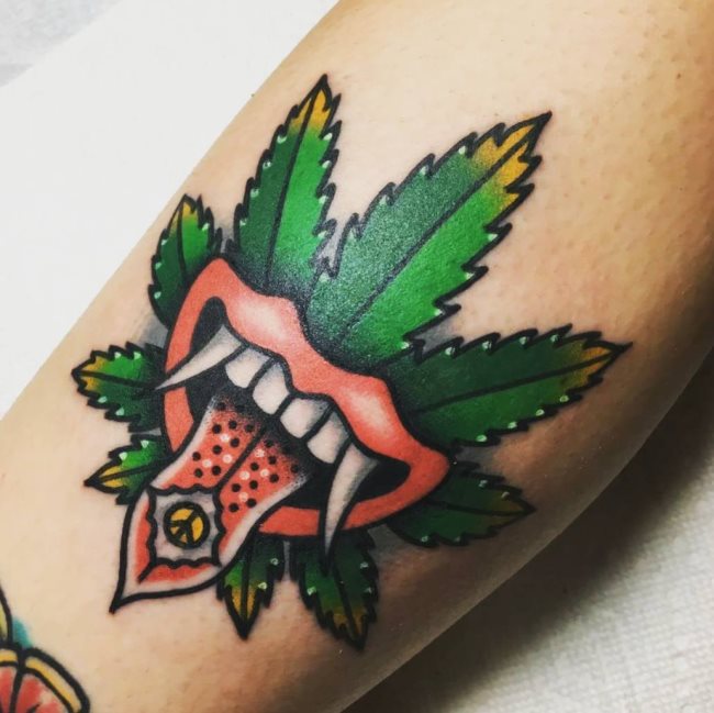 cannabis tattoo 47