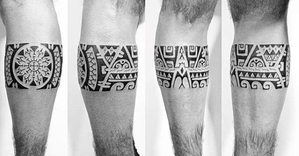 38 Band- oder Armband-Tattoos auf dem Bein