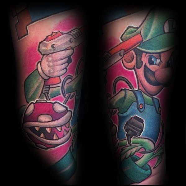 45 Tatuajes de Luigi (Mario Bros) y qué simboliza