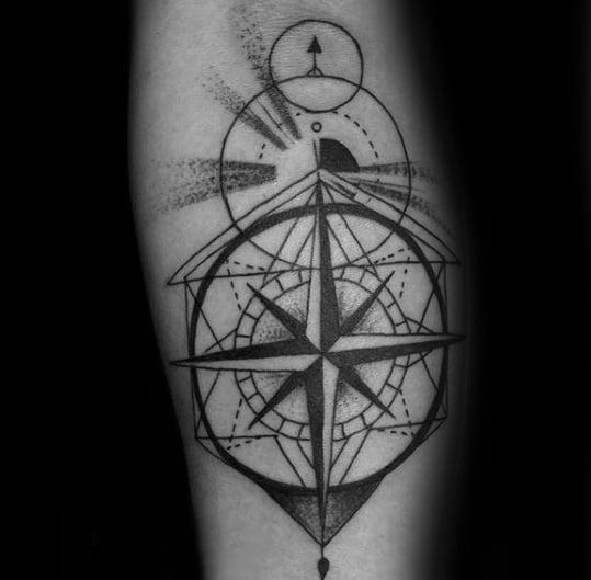 tatuaje brujula geometrica 30