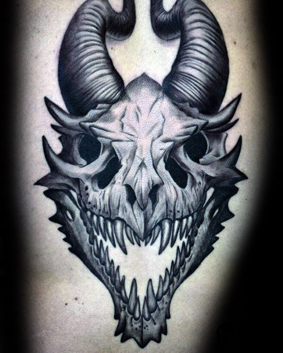 tatuaje calavera dragon 26
