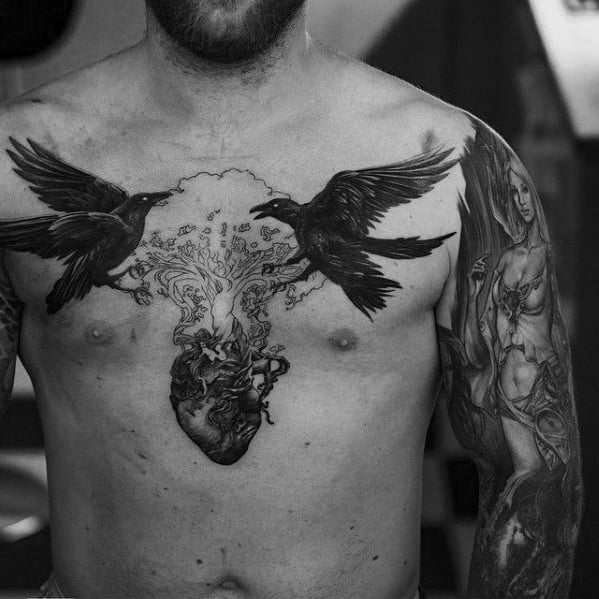 tatuaje cuervos Hugin Munin 02