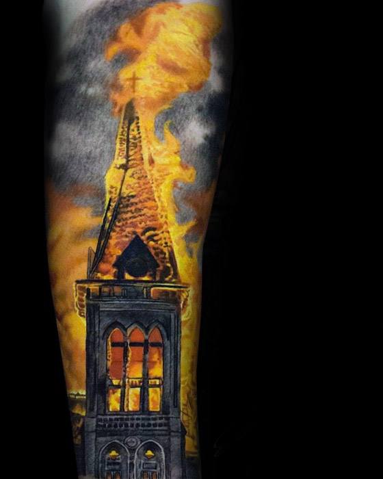 tatuaje iglesia ardiendo 28