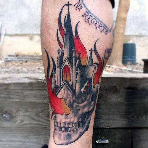 tatuaje iglesia ardiendo 34
