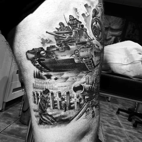 tatuaje tanque militar 112