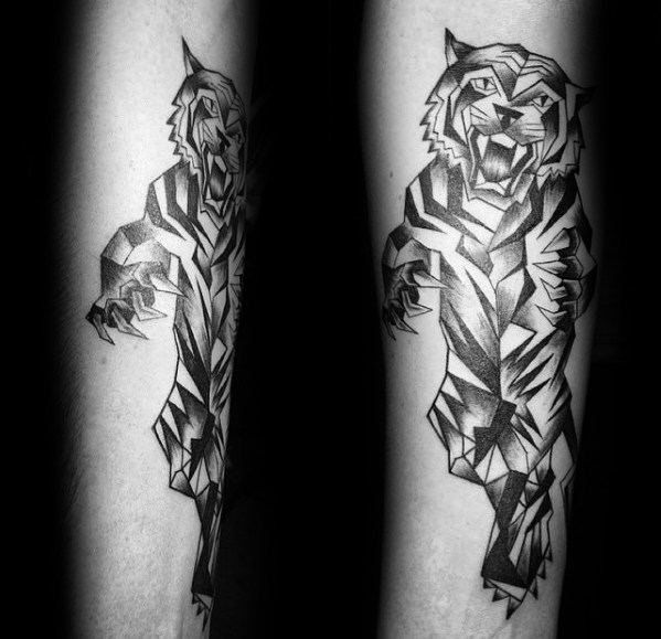 tatuaje tigre geometrico 60
