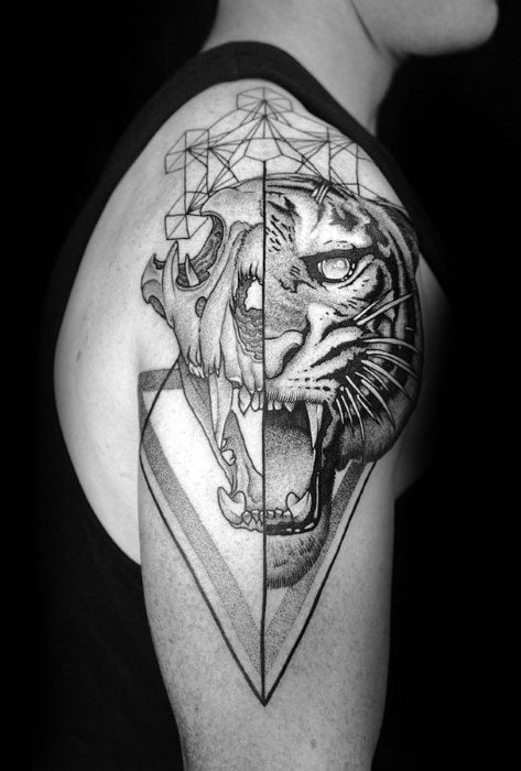 tatuaje tigre geometrico 90