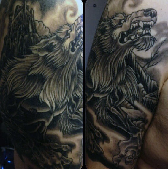 tatuaje hombre lobo 77