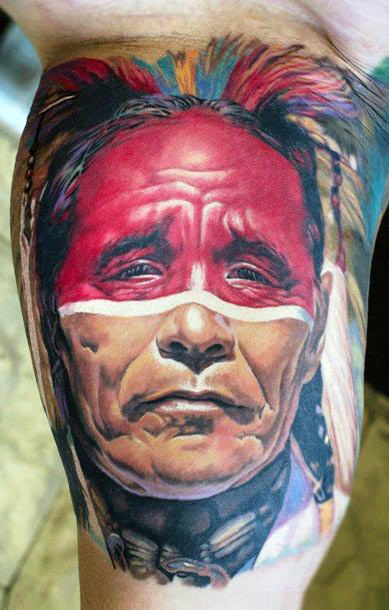 tatuaje indio americano 49