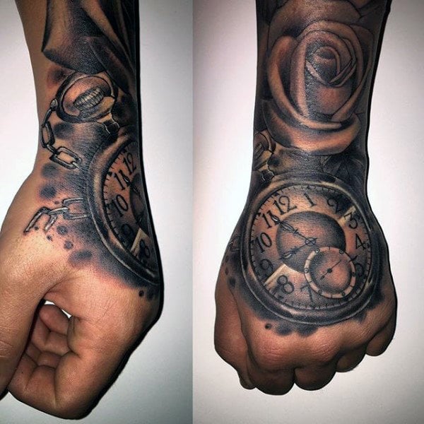 tatuaje reloj de bolsillo 121