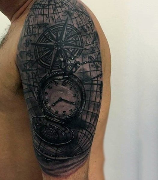 tatuaje reloj de bolsillo 145