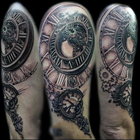 tatuaje reloj de bolsillo 189