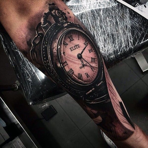 tatuaje reloj de bolsillo 21