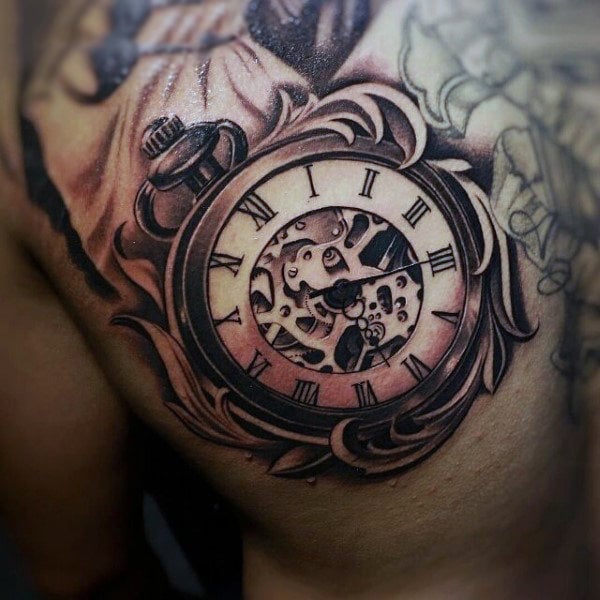 tatuaje reloj de bolsillo 213