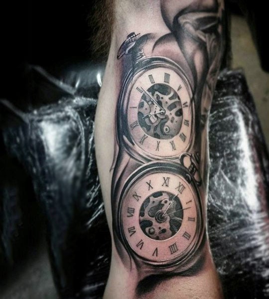 tatuaje reloj de bolsillo 245