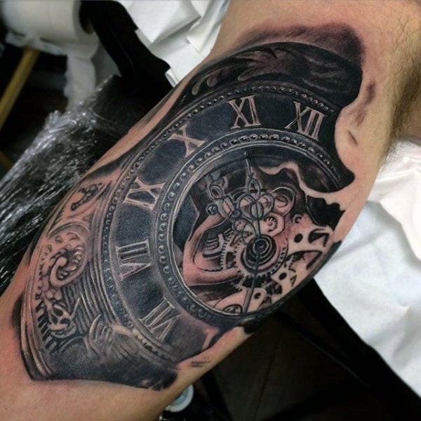 tatuaje reloj de bolsillo 261