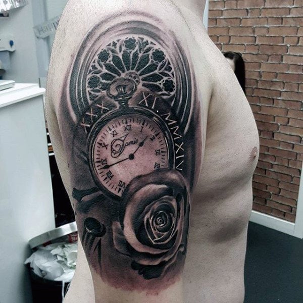 tatuaje reloj de bolsillo 273