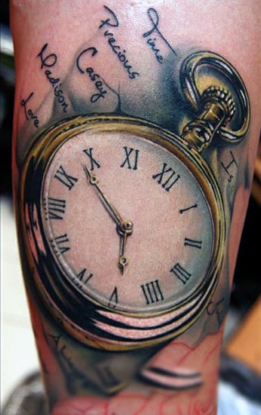 tatuaje reloj de bolsillo 305