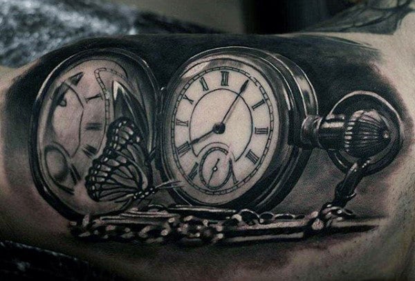 tatuaje reloj de bolsillo 329