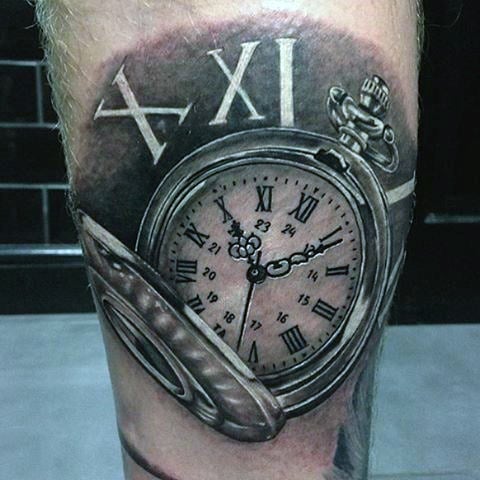 tatuaje reloj de bolsillo 345