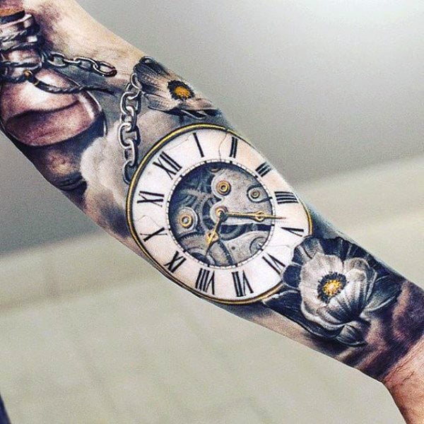 tatuaje reloj de bolsillo 369