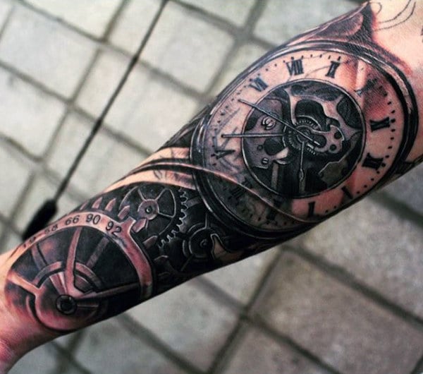 tatuaje reloj de bolsillo 373