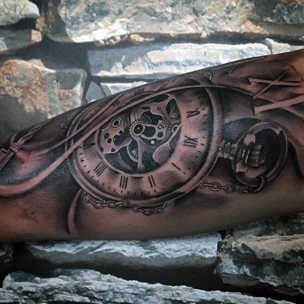 tatuaje reloj de bolsillo 385
