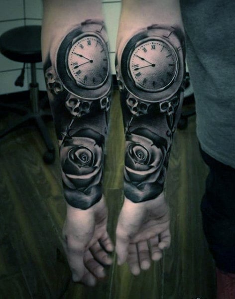 tatuaje reloj de bolsillo 73