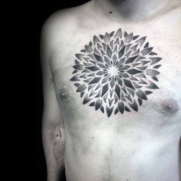 tatuaje geometrico pecho 104