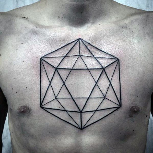 tatuaje geometrico pecho 90
