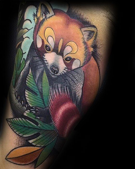 tatuaje panda rojo 70