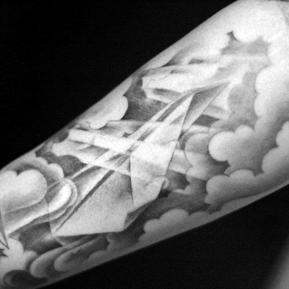 tatuaje avion papel 55