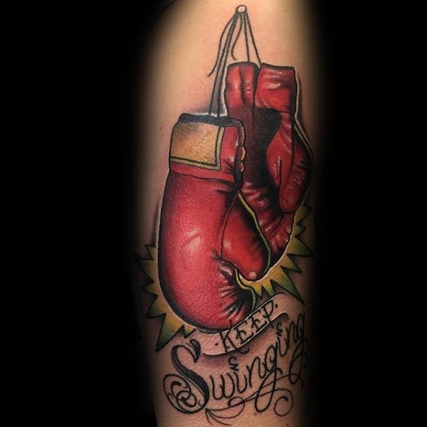 58 Tatuajes de GUANTES de boxeo (Con el significado)