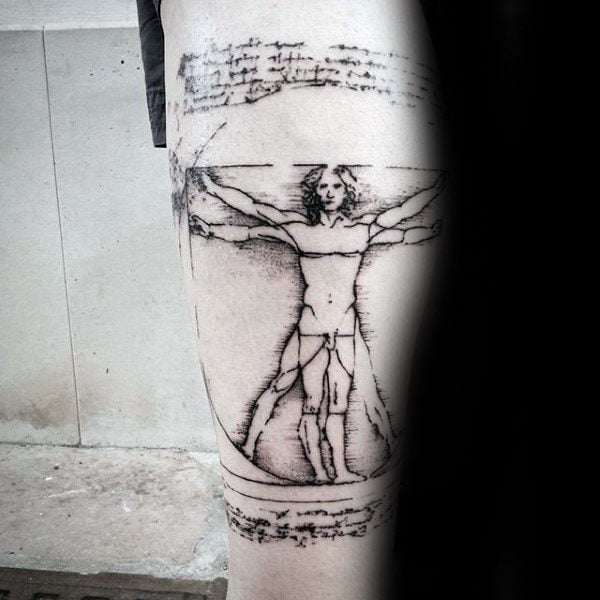 50 Tatuajes del Hombre de Vitruvio de Leonardo Da Vinci