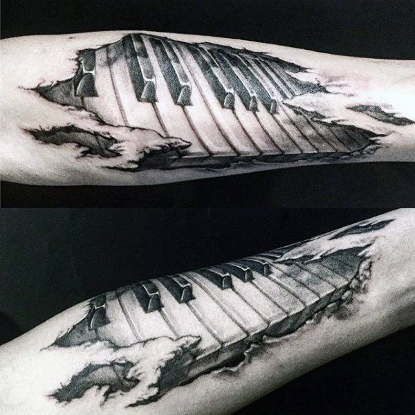 tatuaje piano teclado 11