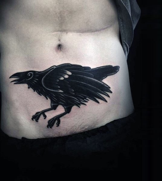tatuaje cuervo negro para hombre 106