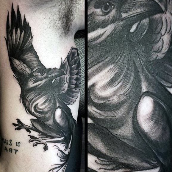 tatuaje cuervo negro para hombre 36