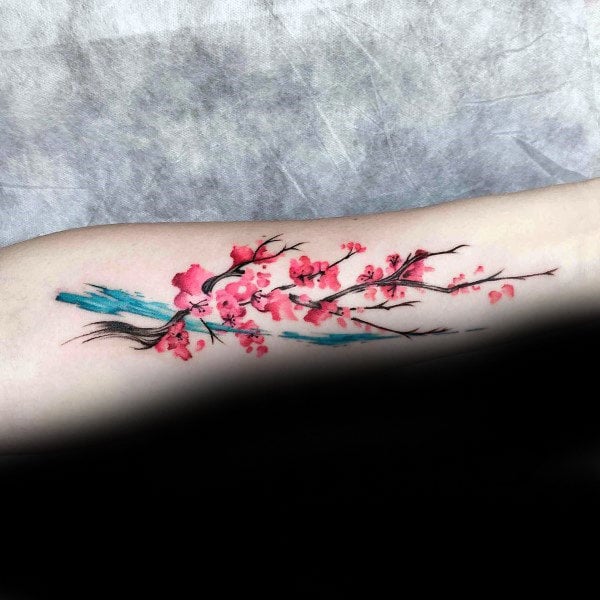 tatuaje flores del cerezo japonesas para hombre 13
