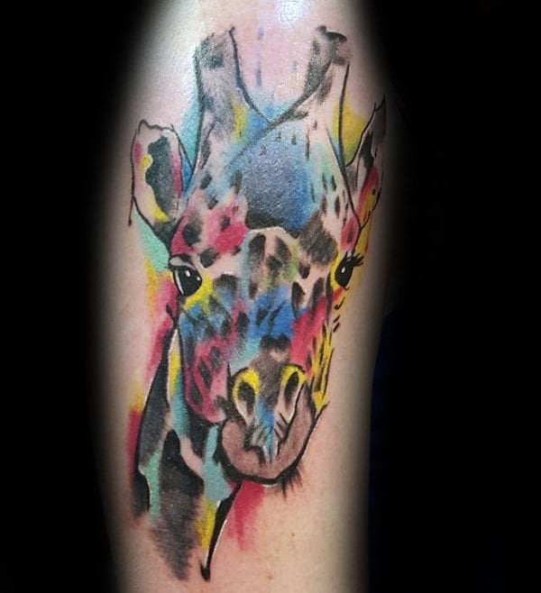 tatuaje jirafa para hombre 81