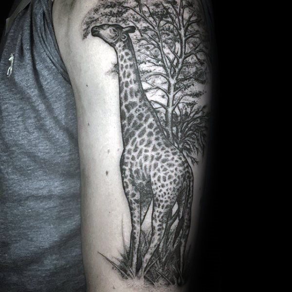 tatuaje jirafa para hombre 84