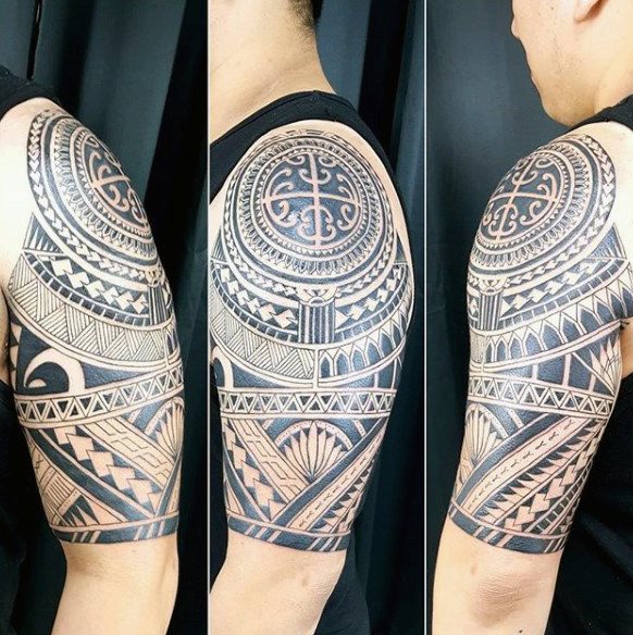 tatuaje media manga tribal para hombre 32