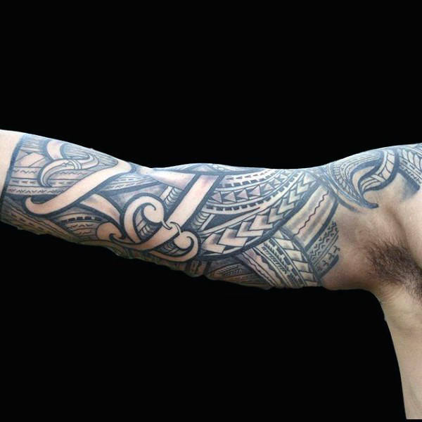 tatuaje media manga tribal para hombre 52