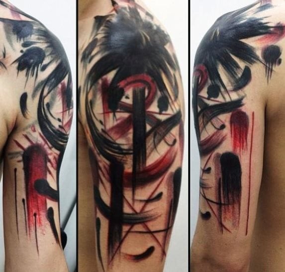 tatuaje rojo y negro para hombre 02