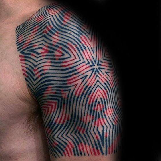 tatuaje rojo y negro para hombre 35