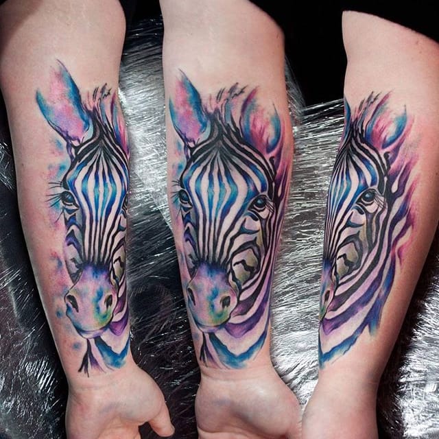 cartoon zebra tattoo