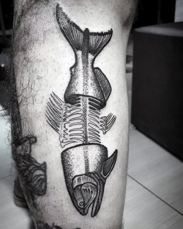 tatuaje esqueleto espina pescado 06